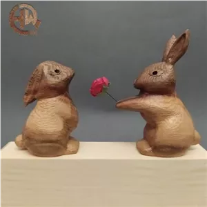مجسمه چوبی خرگوش های عاشق/ کادویی و هدیه/ اچ وود مبلمونسرا مدل 250985
