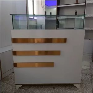 قفسه و دکور فروشگاهی ومیز پیشخوان و رگال مبلمونسرا مدل 233634