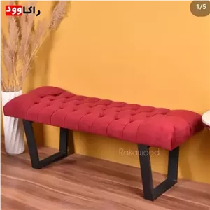 پاف نیمکت پایه فلزی لمسه دستی راکاوود مبلمونسرا مدل 238465