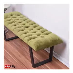 پاف نیمکت لمسه پایه فلزی سبز راکاوود مبلمونسرا مدل 239024
