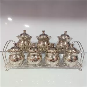 جاادویه مسی کروم طرح دار بااستندفلزی زنجان مبلمونسرا مدل 291434