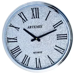 ساعت دیواری آرتمیس فلزی طلایی و نقره ای کد 2024 مبلمونسرا مدل 237519