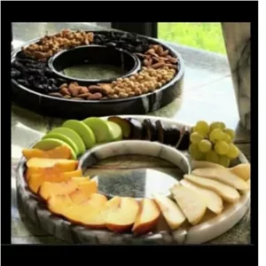 ظروف پذیرایی اردور خوری یا مزه خوری یا سینی شکلات و آبنبات یا سینی مزه خوری یا آجیل خوری سنگی مبلمونسرا مدل 265209