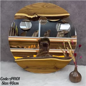 آینه روستیک قطر40 سانت چوب سنجد کد A4101 مبلمونسرا مدل 264628