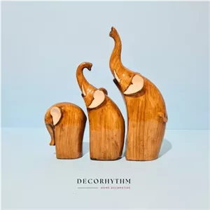 مجسمه دکوری فیل خانواده سه تایی مبلمونسرا مدل 252854