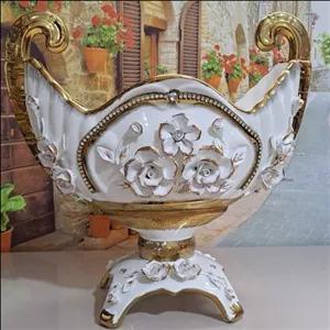 کشکول مناسب آجیل خوری گلبرجسته چینی اعلا طلاکوب مناسب جهیزیه ارسال مبلمونسرا مدل 274922