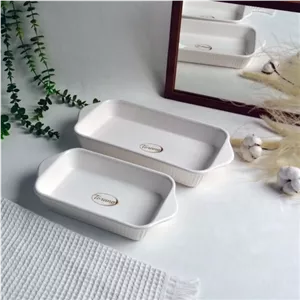 دیس مستطیل 2عددی سرامیکی مبلمونسرا مدل 270402