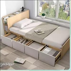 تخت خواب یک نفره کشودار F10038 مبلمونسرا مدل 229288