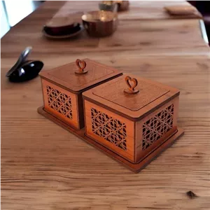 کادویی 2 قندان چوبی وسینی قیمت تولیدی مبلمونسرا مدل 271822