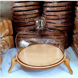 کاپ کیک پایه دار کف چوب قطر 26سانت کیک خوری چوبی 3پایه کاپ کیک شیک مبلمونسرا مدل 274793