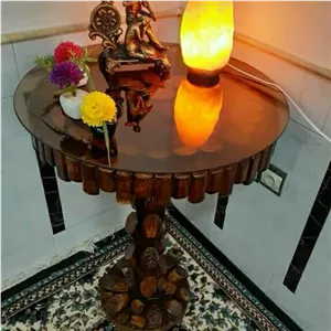 میز خاطره تلفن چوبی سنتی سایز متوسط دکوری رنگ پلی استر مبلمونسرا مدل 221943 