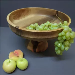 میوه خوری چوبی قطر 30 سانت چوب گردو مبلمونسرا مدل 273328 