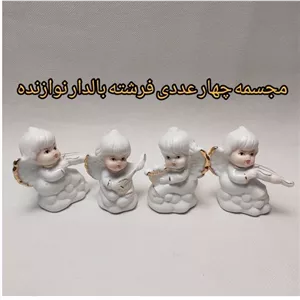 مجسمه چهارعددی فرشته بالدار چینی مبلمونسرا مدل 253881