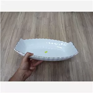 دیس نیم گود چینی لب طلایی مناسب سرو خرشت و میوه و ....سایز مناسب و بزرگ کیفیت عالی مبلمونسرا مدل 271135