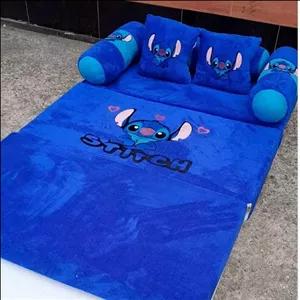 کاناپه تخت شو طرح استیچ با تشک های متصل بهم مبلمونسرا مدل 214434