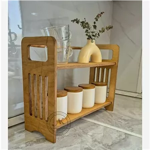استند چوبی دو طبقه پاسماوری و جاادویه B مبلمونسرا مدل 258691