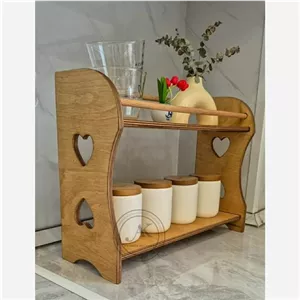 استند چوبی دو طبقه پاسماوری و جاادویه مبلمونسرا مدل 258772