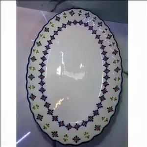 دیس سرامیکی طرح گل آبی مبلمونسرا مدل 270074