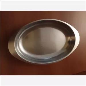 دیس بشقاب بزرگ بیضی خورشت برنج استیل آلمانی اصل نقره ای ابعاد 33در20 مبلمونسرا مدل 270532