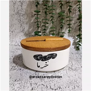 خرما خوری سرامیکی چنگال دار تکست درب چوبی مبلمونسرا مدل 272632
