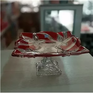 دیس قاب تخت بزرگ پایه دار قرمز آنجلینا اصلی ژاپن سلیکا مبلمونسرا مدل 270086