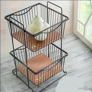 جاپیازی دو طبقه جاسیبزمینی پیازی فلزی سیاه مانا مربع مبلمونسرا مدل 292278