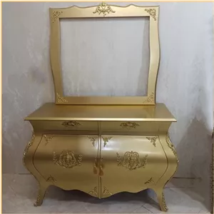 آینه کنسول خمره ای برنزکوب دو درب مبلمونسرا مدل 219325