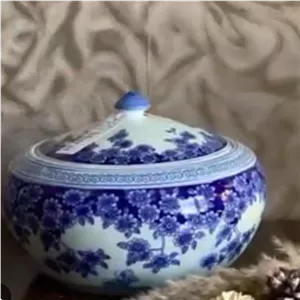 شکلات خوری یا اجیل خوری مدل گرددرب دار چینی قلم ابی مناسب دکوری و کاربردی ارسال مبلمونسرا مدل 296624 