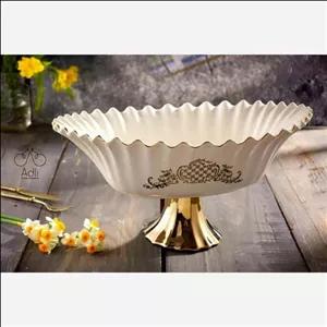 کشکول بزرگ چینی پایه طلایی خورشیدی مبلمونسرا مدل 272216