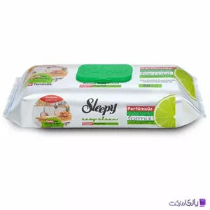 دستمال مرطوب اسلیپی Sleepy مخصوص سطوح آشپزخانه حاوی روغن لیمو ترش بسته 50 عددی