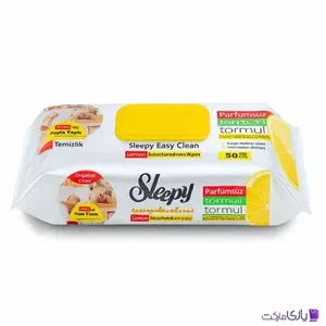 دستمال مرطوب اسلیپی Sleepy مخصوص سطوح آشپزخانه حاوی روغن لیمو بسته 50 عددی