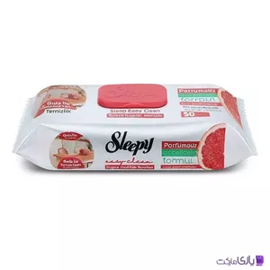 دستمال مرطوب اسلیپی Sleepy مخصوص سطوح آشپزخانه حاوی روغن گریپ‌ فروت بسته 50 عددی