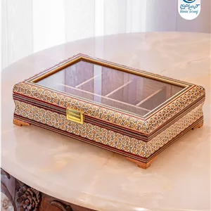 جعبه تی بگ خاتم کاری با روکش پلی استر صنایع دستی کیمیا ترنج