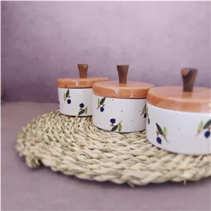 قندان سرامیکی طرح بلوبری