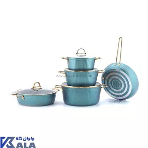 سرویس قابلمه گرانیتی 9 پارچه برند مطرح KZP مدل آلما دسته مفتولی