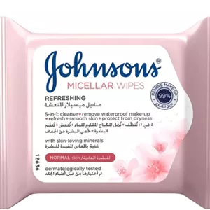 دستمال مرطوب جانسون مدل میسلار ا JOHNSON'S MICELLAR REFRESHING WIPES