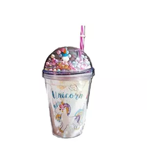 لیوان اسموتی نی دار بزرگ – دو جداره و رنگبندی جذاب -Large straw smoothie glass - double-walled and attractive colors