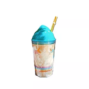 ماگ اسموتی تک شاخ متوسط – نی دار – رنگبندی - Medium unicorn smoothie mug - with straw - colored