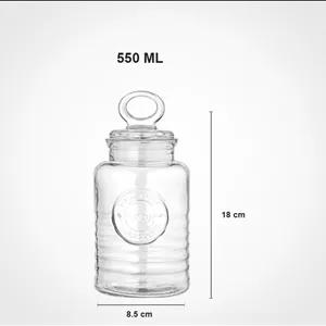 بانکه شیشه‌ای لیمون مدل روستیک ۵۵۰ میل ( سایز۵ )