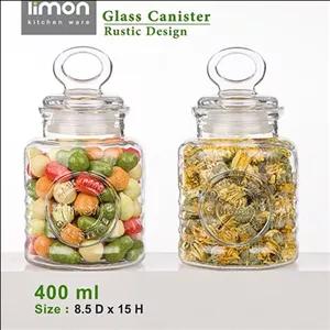 بانکه شیشه‌ای لیمون مدل روستیک ۴۰۰ میل ( سایز۶ )