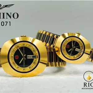 ست ساعت مچی زنانه و مردانه برند DOMINO مدل DM-1071 اورجینال– ترکیب لوکس طلا و کریستال