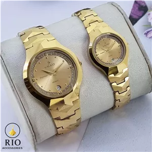 ست ساعت مچی طلایی زنانه و مردانه Galaxy Sapphire – شیک و مجلسی اورجینال