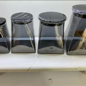 ست پاسماوری و بانکه 3سایز وارداتی دودی طرح هرمی