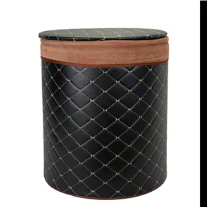 باکس چرمی سبد لباس گرد پروانه شایگان 25090
