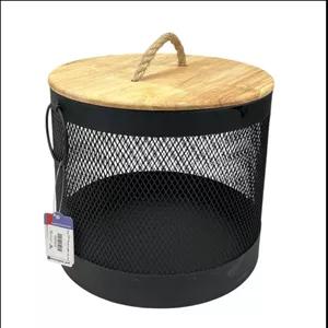 سبد چند منظوره فلزی بادرب چوبی یونیک