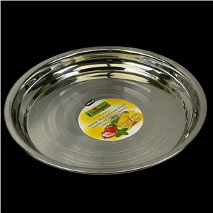 سینی استیل هندی لبه دار ضخیم 35 سانتی