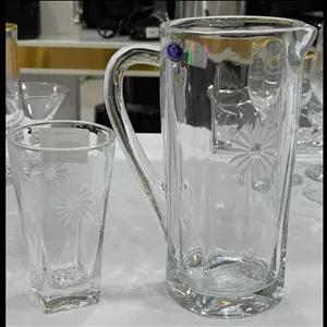 پارچ لیوان تراش بابونه فیوژن