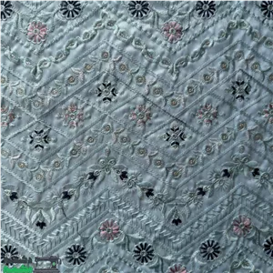 پارچه تافته طرح دار آبی روشن