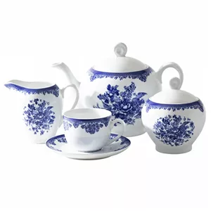 سرویس ۱۷ پارچه چای خوری فلورانس چینی زرین ایتالیا اف