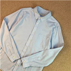 پیراهن نخی مردانه آبی آسمانی اورجینال-EVERLANE-سایزL-استوک مارکباز